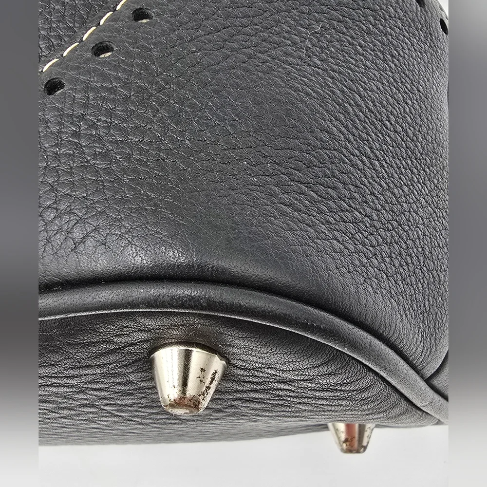🌻VINTAGE!🌻Coach Y2K Hampton Luxury Tassel Satchel + Shoulder Chain Strap,Black - Picture 6 of 16